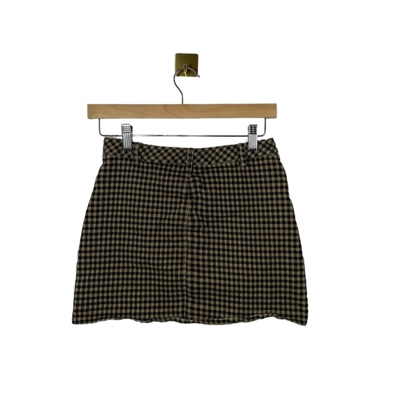 Kendall & Kylie Women’s Gingham Checkered Mini Skirt in Brown/Black Size M - Picture 11 of 13